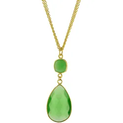 trendor 51357 Kette für Damen 925 Silber Goldplattiert Collier mit Quarzen
