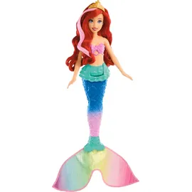 Mattel DISNEY Arielle - Meerjungfrauenpuppe mit Farbwechseleffekt, inklusive Seepferdchen-Freund, Diadem, Halskette und Dingelhopper für Unterwasserabenteuer, HPD43