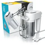 Arendo Elektrischer Handmixer inkl. 2 x Quirle und 2 x Knethaken aus Edelstahl