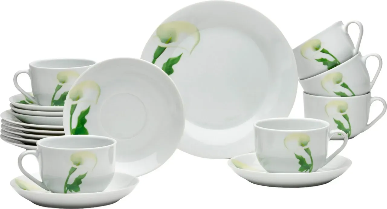 Van Well Kaffee-Set 18-tlg. ELEGANT CALLA - B/H/T ca. 19.80x19.80x21.50