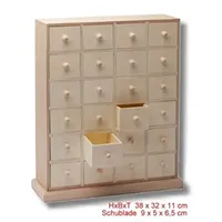 Stefan Hegelein WEIHNACHTSKALENDER Holz 24 Schubladen 38x32x11cm