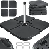 Kesser KESSER® Sonnenschirmständer 4-teilig Schirmgewicht Schirmständer für Ampelschirm Bodenkreuz 60 Liter / 80 kg befüllbar mit Wasser oder Sand Inkl. Metallverbinder Ampelschirmständer Kunststoff