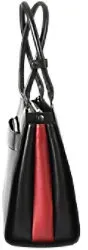 Socha Laptoptasche für Frauen 15,6 Zoll herausnehmbares Laptopfach Premium Wave Schwarz Leder