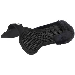 Acavallo Withers Free Hexagonal Soft Gel Pad with Micropile & Back Sheepskin Edge, Brown/Natural