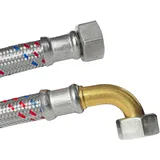 KLASEBO® Panzerschlauch 1/2" Zoll, Edelstahl, Dvgw, Bogen, 800mm, Dn13