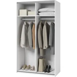 otto home Kleiderschrank OTTO HOME "Eastvale, 120x64x210cm, ideal für kleine Räume oder Nischen", weiß, B:120cm H:210cm T:64cm, FSC-zertifizierter Holzwerkstoff, Melamin, Metall, Schränke, Kleiderschrank, Schrank mit Schwebetüren, FSC-zertifiziert, Metallgriffe