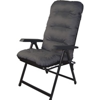 Bjird 4X Stuhlauflagen für Gartenmöbel Sitzpolster für Hochlehner Gartenmöbelauflagen, Chair, Gartenstuhl-Auflage - 120 x 48 x 7 cm - Grau/Graphit - 4 Stück