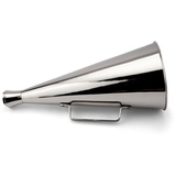 NKlaus Dekofigur Megaphone maritim Messing massiv silber 36cm lang Sprachrohr antik Sti, Made in Germany silberfarben