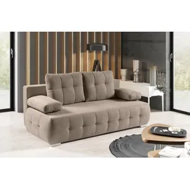 werk2 Schlafsofa Indigo Bettsofa mit Bettkasten, Breite 205cm, hochwertige Verarbeitung, 2-Sitzer Sofa und Schlafcouch mit Federkern & Bettkasten braun
