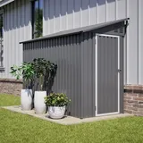 Metall-gerätehaus 3 M2 In Grau Mit Abschließbarer Tür Und 2 Lüftungsöffnungen, Für Garten Und Terrasse