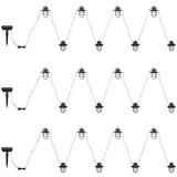 Nowa Solar Lichterkette Solarlampe LED Aussen Gartenlampe Flammeneffekt, Akku Erdspieß, schwarz, 24x led Laterne warmweiß, DxL 8x200 cm