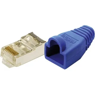 Logilink MP0014 RJ45-Steckverbinder CAT 5e, geschirmt MP0014 Stecker, gerade Pole: 8P8C Blau 100 St.