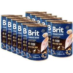 Brit Premium von Natur Fisch mit Fischhaut 12x400g