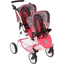 Bayer Chic 2000 Twinny 691‐47 • Zwillingspuppenwagen Butterfly Koralle • Buggy