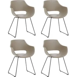 Schalenstuhl MCA FURNITURE "Rockville", grau (taupe), B:60cm H:85cm T:54cm, 100% Kunsstoff, Stühle, 4er-Set, Kufe, Kunststoff, Belastbarkeit 120 kg, Sitzhöhe ca. 46 cm