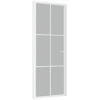 vidaXL Innentür 83x201,5 cm Weiß Mattglas und Aluminium