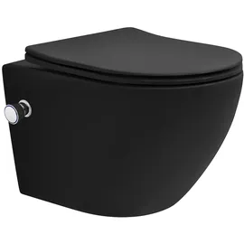 luxebath Wand-WC mit WC-Sitz Schwarz matt Nano