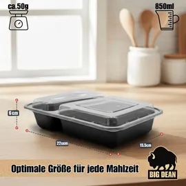 BigDean Meal Prep Box 10-teilig schwarz 0,85 l