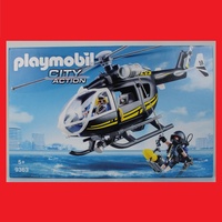 Playmobil 9363 SEK Helikopter Polizei-Hubschrauber mit Seilwinde und Taucher NEU