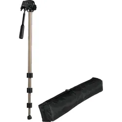 HAMA Einbeinstativ "Einbeinstativ für Foto- und Videokameras mit 3D 3-Wege-Stativkopf", beige (champagner), Stative, 3 fach ausziehbar von 42,5 bis 125 cm, Schnellwechselplatte, beige