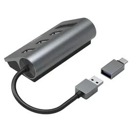 Hama USB-Hub/Kartenleser 5 Ports 3x USB-A, SD microSD, inkl. USB-C-Adapter