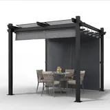 GUNJI® Alu 3x3/3x4m Pergola Gartenpavillon mit Schiebedach Überdachung Pavillon