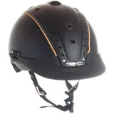 Casco Reithelm MISTRALL-2 schwarz floral L-XL (60-63cm) + MyStyle Wechselstreifen hellbraun