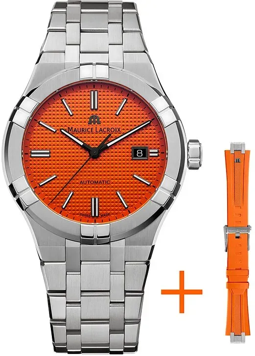 Maurice Lacroix Uhren-Set inkl. Wechselarmband Aikon Automatic Date AI6008-SS00F-530-E - silber