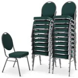 Raburg Stapelstuhl Bankettstuhl, stapelbar, für Konferenz, Seminar & Wartezimmer, David (Set), extra stabile, gepolsterte Metallstühle, belastbar bis 150 kg grün