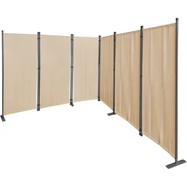 Quick Star Paravent 3/4/6 Teilig beige 340 cm x 170 cm x 22 cm