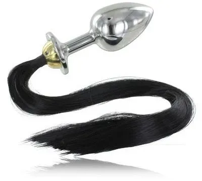 METAL HARD - ANALSTECKER AUS STAHL MIT SCHWANZ 8,89 CM
