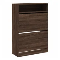 VidaXL Schuhschrank mit 2 Klappen Braun Eiche-Optik 80x34x116 cm