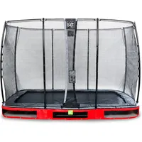 EXIT TOYS Elegant Inground-Trampolin 214 x 366 cm inkl. Economy Sicherheitsnetz rot