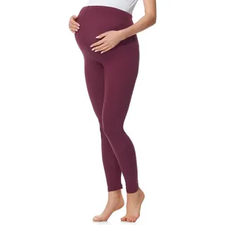 Be Mammy Umstandsleggings Lang Damen Umstandshose BE20-230 (1-tlg) aus Baumwolle rot M