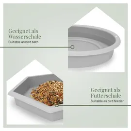 wildlife home 2er Set Vogelfutterspender Grau