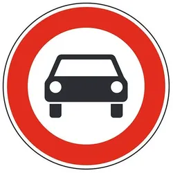Verkehrszeichen - Verbot für Kraftwagen, Zeichen 251 (Ausführung: Aluminium RA1 - 600 mm)