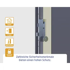 EcoStar Haustür ISOPRO Secur IPS 020 RC2 verkehrsweiß 110 x 210 cm