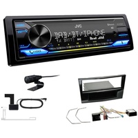 JVC KD-X472DBT 1-DIN Digital Autoradio mit Bluetooth DAB+ inkl. Einbauset für Opel Astra H piano black Canbus