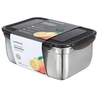 Lock & Lock Frischhaltedose Edelstahl silber 26,5 × 18,5 × 11 cm 3,6 l