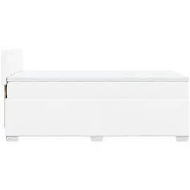 vidaXL Boxspringbett mit Matratze Weiß 100x200 cm Kunstleder