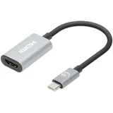 Manhattan USB-C auf HDMI-Adapter 4K 60Hz Alu Space Grau