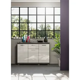 Home Affaire SIENA 120 x 85 x 37 cm Weiß Hochglanz / Grau / Silberfarben