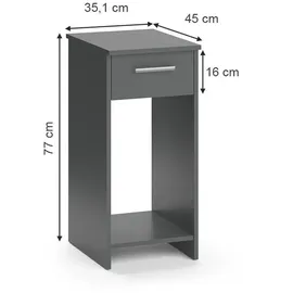 Vicco Odin 35,1 x 45 x 77 cm Anthrazit/Grau