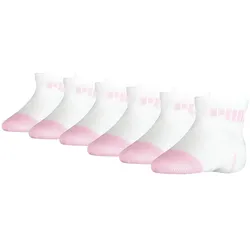 PUMA Baby Unisex Socken, 6er Pack - PUMA BABY LIFESTYLE SOCK 6P, ECOM Weiß/Rosa 23-26