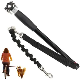 Relaxdays Fahrradleine für Hunde mit Abstandhalter Schwarz/Silber