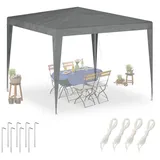 Relaxdays Pavillon, Anthrazit, Kunststoff, Metall, 300x250x300 cm, Sonnen- & Sichtschutz, Pavillons