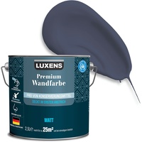 LUXENS - Premium Wandfarbe 2,5 l - Nachtblau - Matt - Wände, Decken & Täfelungen - Anti-Allergen - Ohne endokrine Disruptoren - 25m2