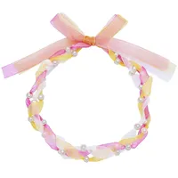 VALERO PEARLS Perlen-Kette Organza Süßwasser-Zuchtperle weiß/pink/gelb