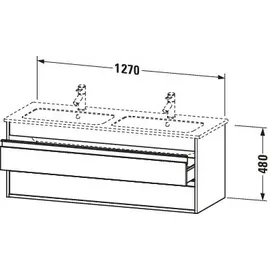 Duravit Waschtischunterschrank 2 Schubkästen 127 x 48 x 47,5 cm Eiche Schwarz Matt