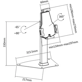 AISENS Tablet Wandhalterung Ms1p03-113 für Tablets Schwarz